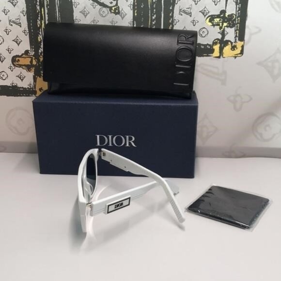 New Authentic Dior White Acetate Sunglasses DIOR B23 R 11 - Picture 7 of 15